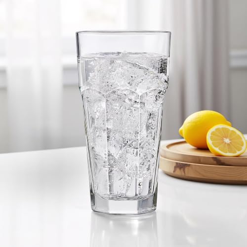 20 oz Iced Tea Glass Set - Durable Dishwasher Safe Drinkware (4 Pack)