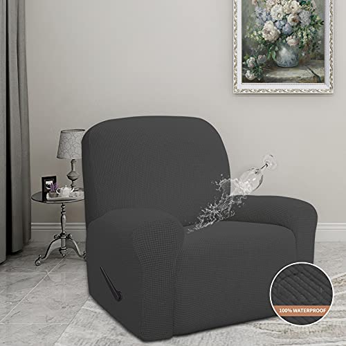 100% Waterproof Recliner Chair Cover - Soft, Leakproof Protector for Pets & Kids, Dark Gray