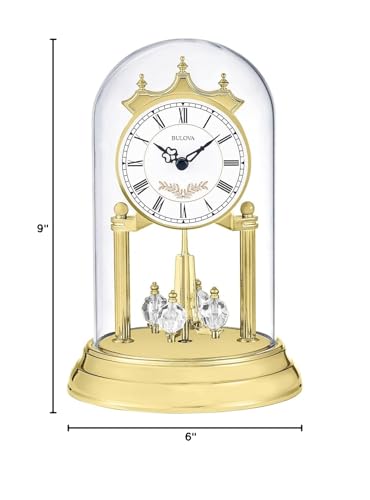Anniversary Clock with Rotating Crystal Pendulum and Westminster Chime
