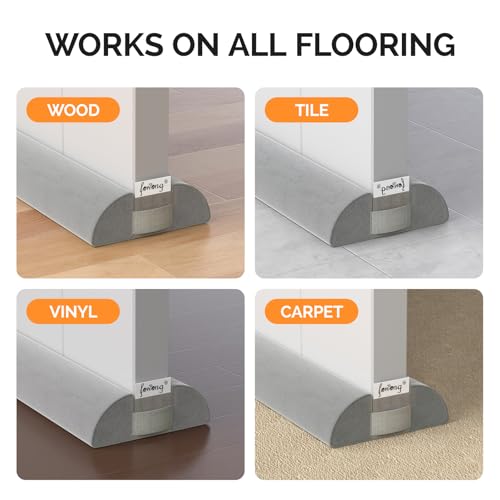 Adjustable Under Door Draft Stopper 30-36 Inch - Triangle Gap Seal, Grey