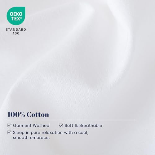 Washed Cotton Euro Sham Set with Ruffle, 26x26 Inch, 2-Pack White