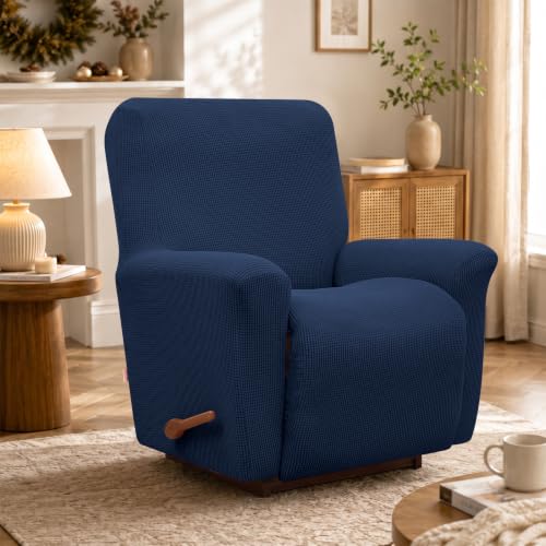 Stretch Recliner Chair Cover with Pocket - Washable 1-Piece Slipcover