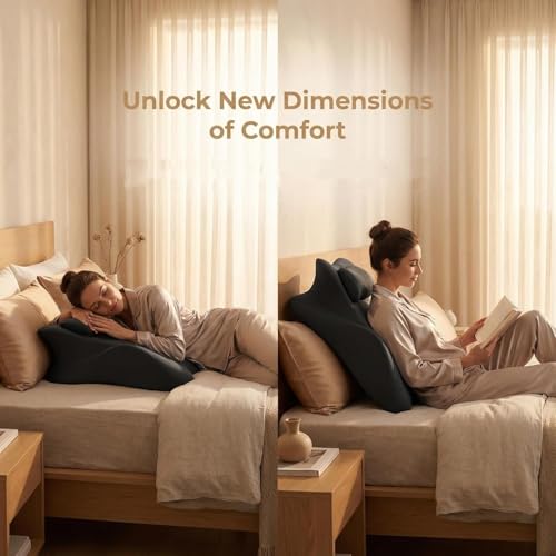 Ergonomic 27° Memory Foam Wedge Pillow for Back Support
