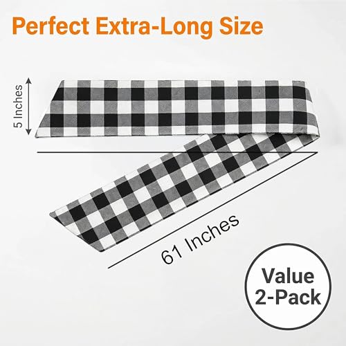 2 Pack Buffalo Plaid Wreath Sash Vintage Front Door Ribbon