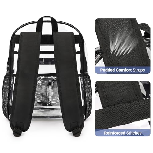 Heavy Duty Clear Backpack for School - Large Transparent PVC Bookbag
