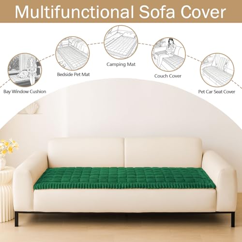 hyha Washable Plush Dog Couch Cover - Non-Slip Sofa Protector, Turquoise 27.6"x47"