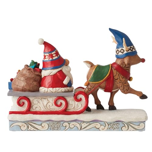 Jim Shore Heartwood Creek Reindeer Gnome Figurine - 6 Inch Holiday Decor