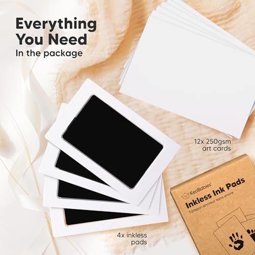 Inkless Baby Hand and Footprint Kit - 4 Pack Mess-Free Clean Touch Ink Pads