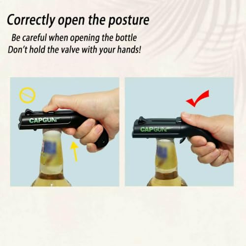 Syohoxi Black-Gray Cap Gun Bottle Opener | Fun Shooting Design for Parties & Gifting