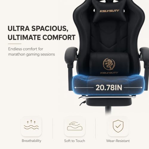 Ergonomic High Back Gaming Chair with Footrest and Lumbar Support