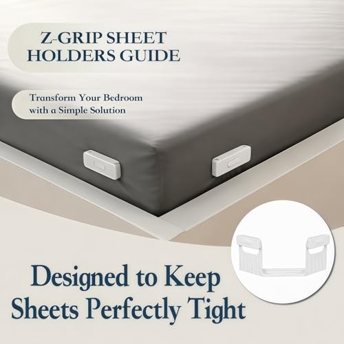 Fitted Sheet Holders - No-Lift Bed Sheet Corner Grippers & Locks Set