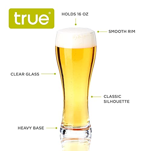 Wheat Beer Glasses, 23 oz Pilsner and Craft Beer Glass Set - 4 Pack