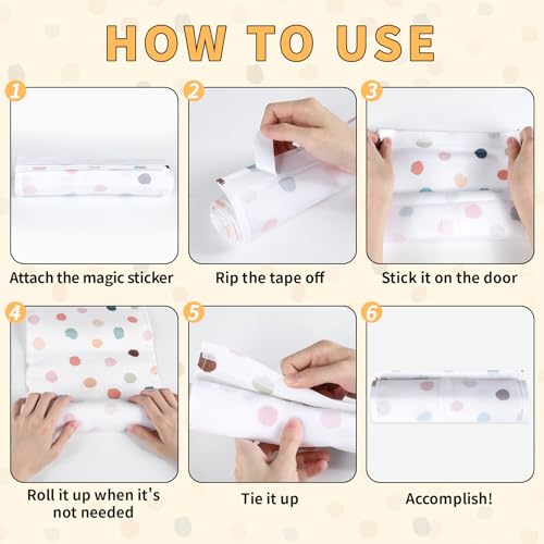 Boho Polka Dot Door Window Covers - 2 Pack Blackout Shades