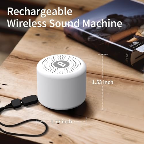 Mini Portable White Noise Machine with 30 Soothing Sounds & Timer for Sleep