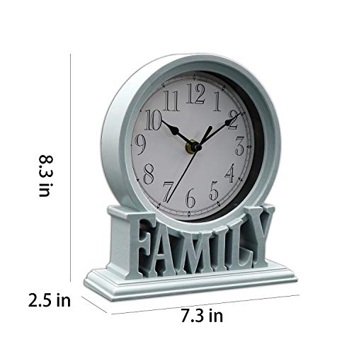 Vintage Style Non-Ticking Table Clock, Battery Operated Mantel Desk Clock
