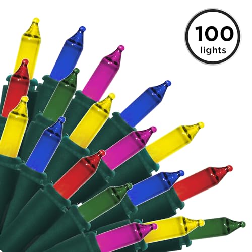 Brite Star 100 Multicolor Mini String Christmas Lights 22ft Green Wire Indoor Outdoor
