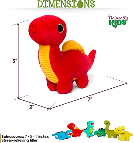 Naturally KIDS Small Dinosaur Backpack with Mini Plush Toys Set