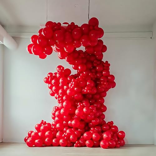 Red Latex Balloons 55pcs 12-inch for Birthday Party Decorations - Red