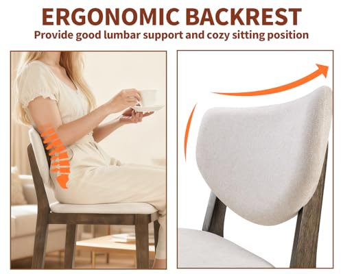 26-Inch Upholstered Counter Height Bar Stools with Back, Set of 2