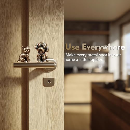3-Piece Retro Animal Brass Door Hinge Toppers - Magnetic Home Decor