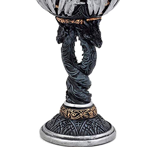 Medieval Dragon Chalice Goblet - Stainless Steel Fantasy Drinking Vessel