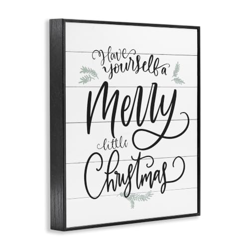 Merry Little Christmas Framed Giclée Wall Art 24x30 Inch Rustic Holiday Decor