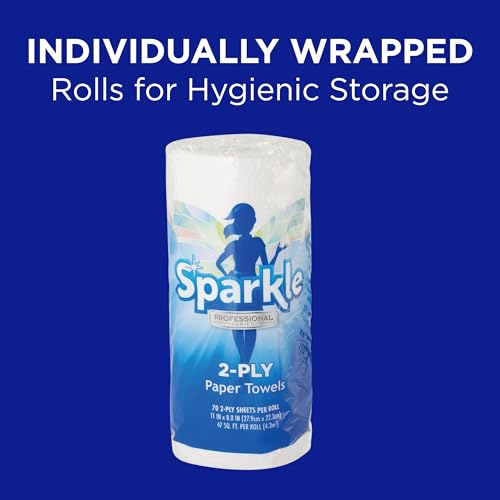 2-Ply Perforated Kitchen Paper Towel Rolls - Individually Wrapped, 30 Pack