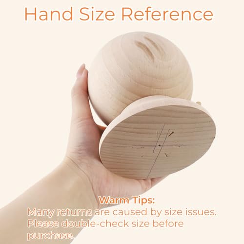 Unfinished Beech Wood Finial, 4.72" Decorative Bed Post Cap for DIY Crafts