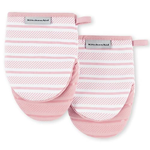 Mini Oven Mitts 2-Piece Set, Heat-Resistant Cotton with Silicone Grip