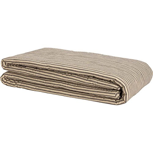 Sawyer Mill Ticking Stripe Quilt Twin Size - Charcoal Grey