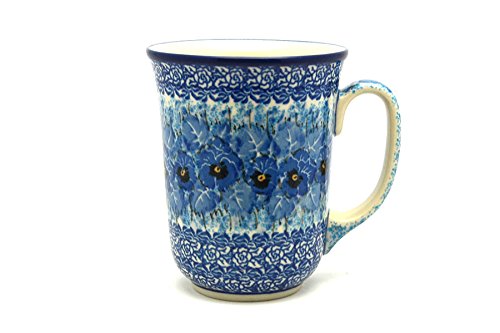 Polish Pottery 16 oz Bistro Unikat U3639 Mug – Hand-Painted, Microwave/Dishwasher Safe