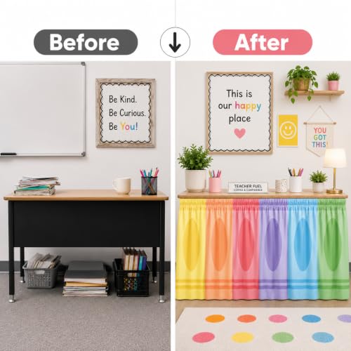Cinrobiye Classroom Desk Skirt 14FT x 30 Inch for Teacher Desks & Tables