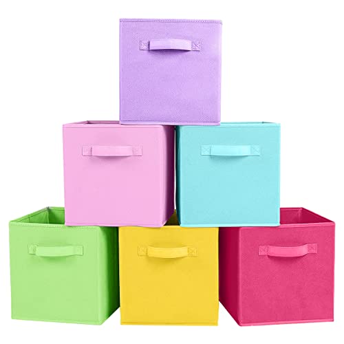 Foldable Fabric Storage Cubes 6 Pack 10.5 Inch Closet Organizers