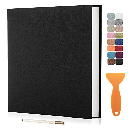Large Self-Adhesive Scrapbook Photo Album with Linen Cover, 40 Pages