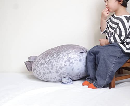 24-Inch Chubby Seal Plush Pillow - Soft Stuffed Animal Toy for Kids