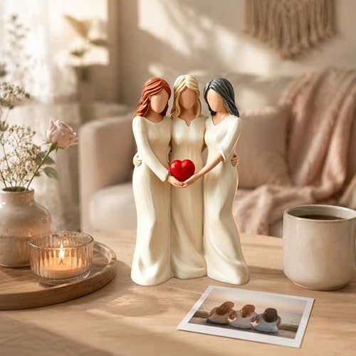 Three Sisters Resin Figurine Statue - Friendship & Sisterhood Decor Gift
