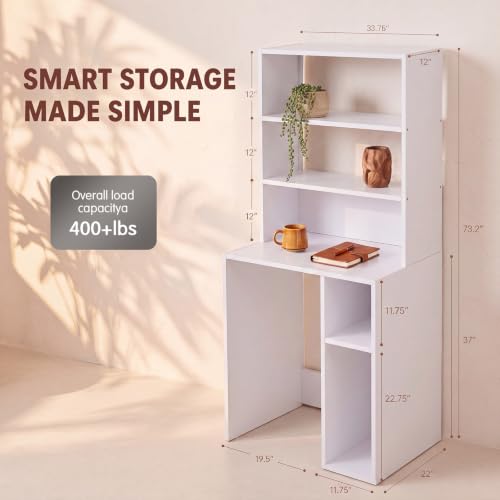 6-Tier Mini Fridge Stand with Storage and Microwave Shelf for Kitchen Dorm
