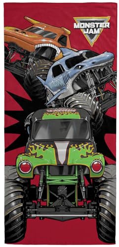 Monster Truck Kids Beach Towel - Soft 100% Cotton 28 x 58 Inch Pool Towel
