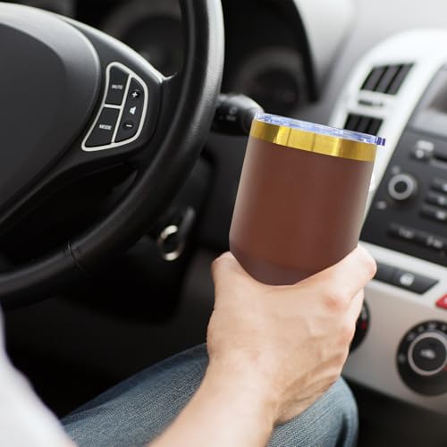 Brown 20 oz Stainless Steel Tumbler with Lid & Straw - Metalya Bulk