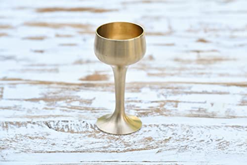 Handcrafted Bronze Sake Cup - Ayurveda Kansa Glass Tumbler for Barware, 4 Inches