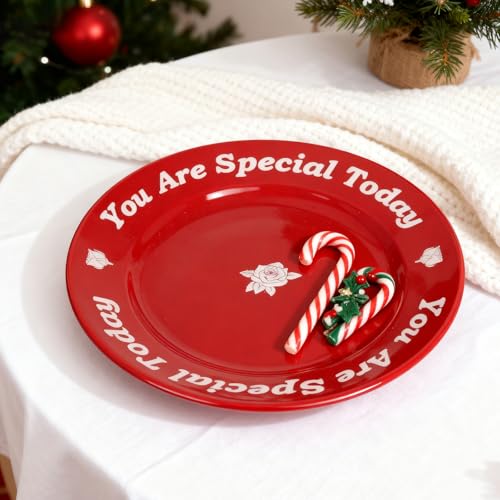 You Are Special Today 10.6-inch Ceramic Celebration Plate, Red