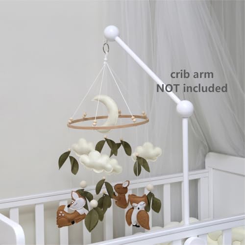 Handmade Woodland Animal Baby Mobile - Felt Squirrel Owl Deer Nursery Decor
