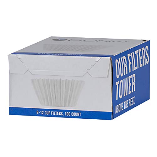 8-12 Cup Flat Bottom Paper Coffee Filters - 6 Packs of 100 (600 Count)