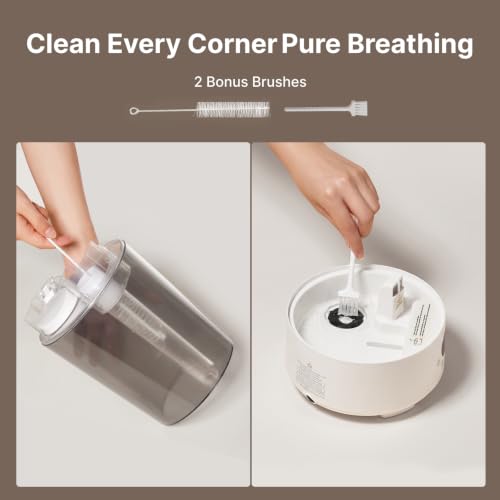 Top-Fill Cool Mist Humidifier 3.6L for Bedroom Grey