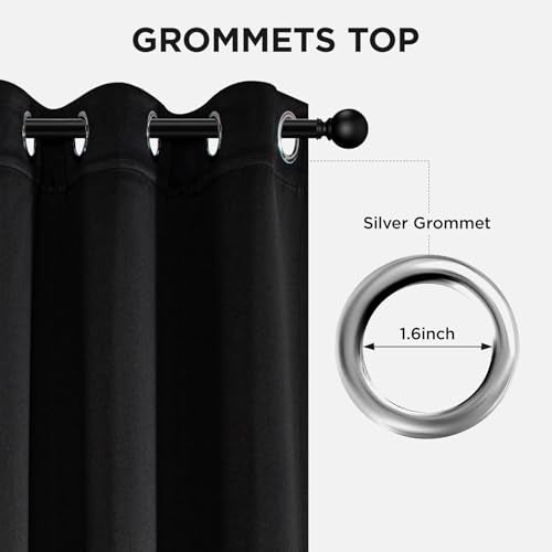 Thermal Insulated Blackout Curtains - 84 Inch Grommet Window Drapes (2 Panels)