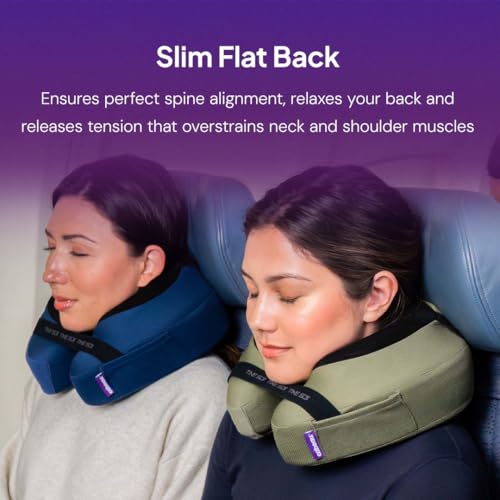 Travel Neck Pillow with Seat Strap & Head Support Technology