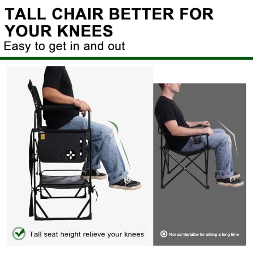 2 Pack Tall Directors Chair, 30.7-inch Folding Makeup Artist Chair with Table