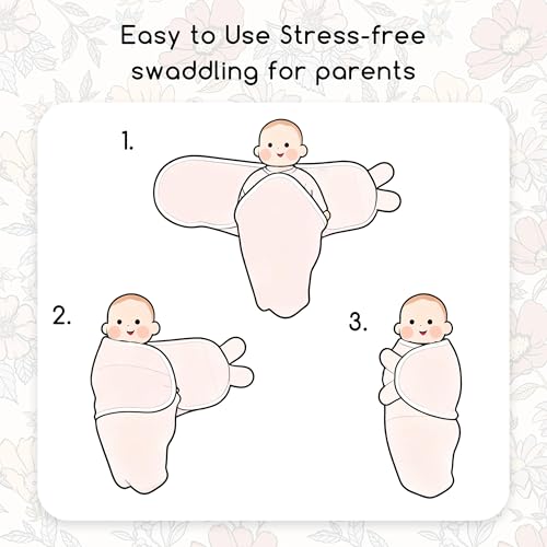 Organic Cotton Newborn Swaddle 2-Pack - Soft Adjustable Sleep Sack (0-3 Months)