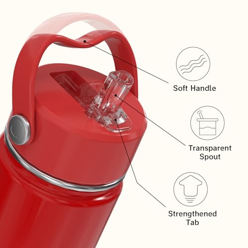 OISIZ 14oz Christmas Water Bottle for Kids — Insulated Stainless Steel Cup with Straw Lid