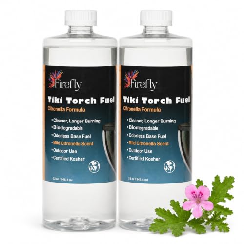 Citronella Tiki Torch Fuel - 2 Pack, 1 Gallon Bottles for Outdoor Use